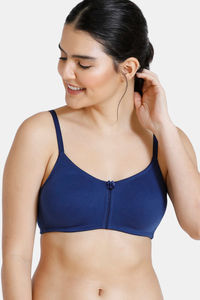 Buy Zivame Essentials Double Layered Non Wired Full Coverage Bra-Blue Depth