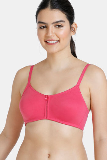 Zivame Essentials Double Layered Non Wired Full Coverage T-Shirt Bra - Deep  Lavender