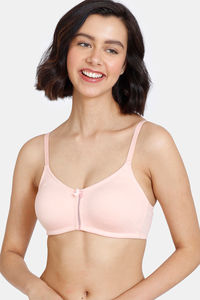 Buy Zivame Essentials Double Layered Non Wired Full Coverage Bra - Peach Pearl