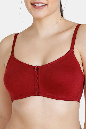 Buy Zivame Essentials Double Layered Non Wired Full Coverage Bra - Sundried  Tomato at Rs.292 online