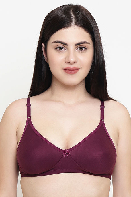 LeadingLady Double Layered Invisible Bra Line Wirefree T- Shirt Bra - Purple