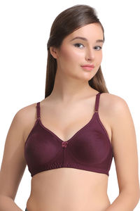 Buy LeadingLady Double Layered Invisible Bra Line Wirefree T- Shirt Bra - Purple