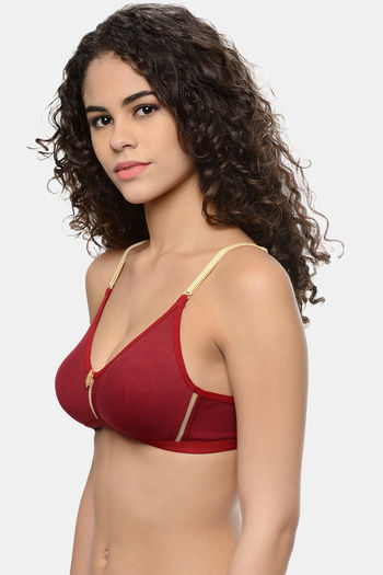 Leading Lady Double Layered Wirefree Convertible T-Shirt Bra - Maroon