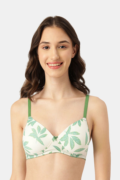 Buy Leading Lady Padded Non-Wired Full Coverage T-Shirt Bra - Off White at  Rs.899 online