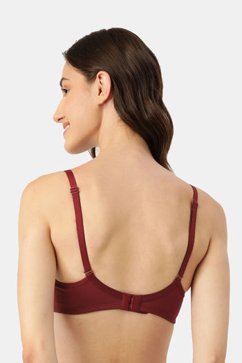 Buy Leading Lady Single Layered Non-Wired Full Coverage Sleep Bra - Maroon  at Rs.599 online