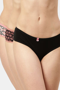 Buy Leading Lady  Everyday Cotton High-Rise Printed Thongs Multi Pack Of 3
