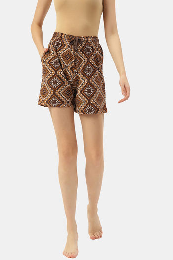 Leading Lady High Rise Relaxed Shorts Light Brown