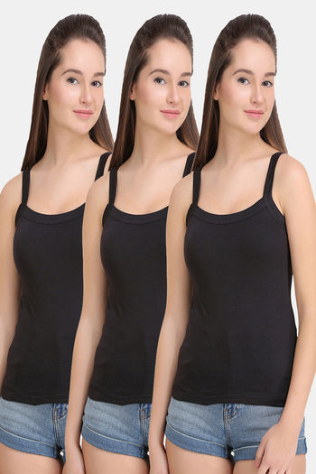 Buy Zivame Knit Cotton Camisole - Black at Rs.262 online