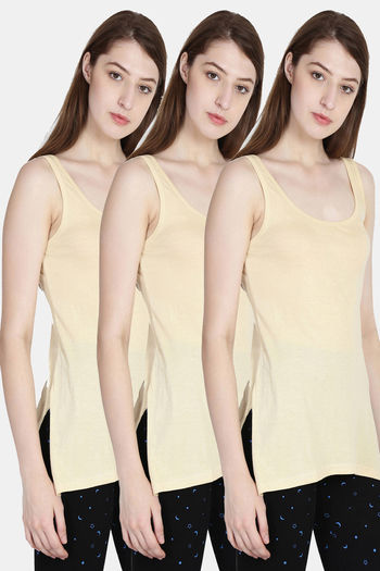 Buy Leading Lady Knit Cotton Camisole (Pack of 3) - Assorted at Rs.897  online