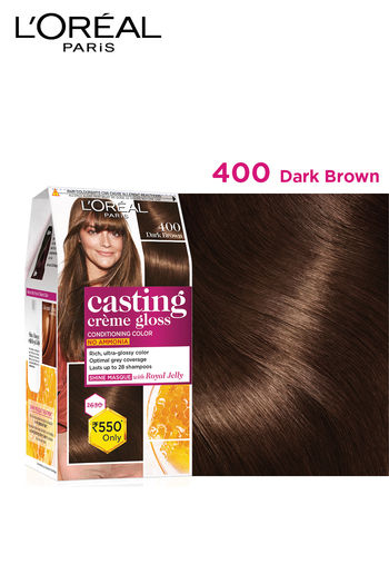 Buy L'Oreal Paris Casting Creme Gloss Hair Color, 400 Dark Brown  G +  72 ml at  online | Beauty online