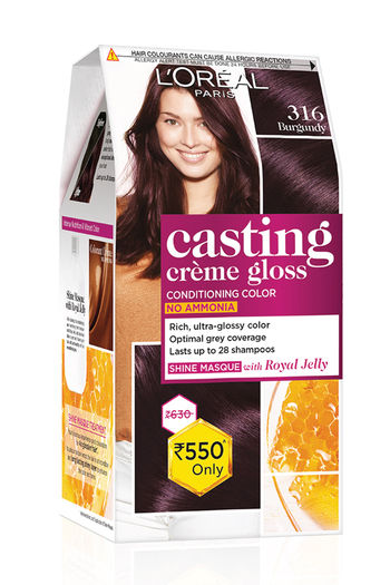 Buy L'Oreal Paris Casting Creme Gloss Hair Color, 316 Burgundy  G +  72 Ml at  online | Beauty online