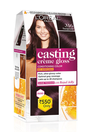 Buy L'Oreal Paris Casting Creme Gloss Hair Color, 316 Burgundy G + 72 Ml at online | Beauty online Buy L'Oreal Paris Casting Creme Gloss Hair Color, 316 Burgundy G + 72 Ml at online | Beauty online