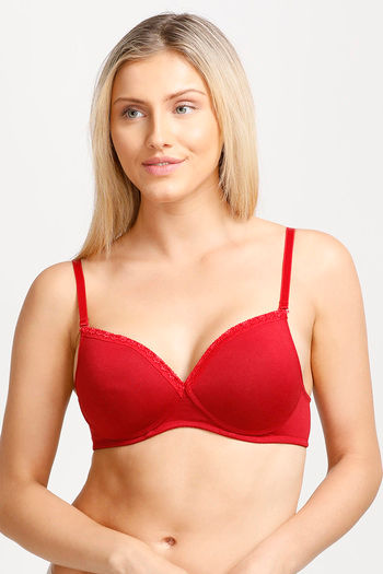 Lovable Prime Red Padded Non Wired Full Coverage Bra LE-236-Prime