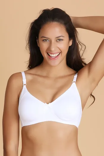 Buy Lovable Cotton Soft Triangular Support Wirefree Bra- White at