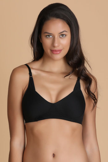 Lovable Double Layered WireFree Medium Coverage Bra-Black