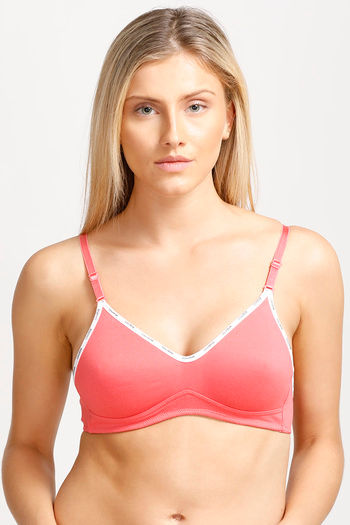 Buy Lovable Double Layered Non Wired Bra - Pink at Rs.425 online