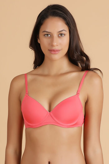 Buy Lovable Thickly Padded Full Coverage Wired Bra- Coral Pink