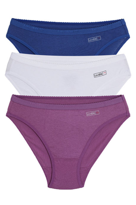Buy Lovable Cotton Bikini Panty(Pack Of 3)- Assorted at Rs.345 online