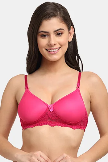 Buy Friskers Lightly Padded Non Wired 3/4Th Coverage Push-Up Bra - Pink at  Rs.869 online
