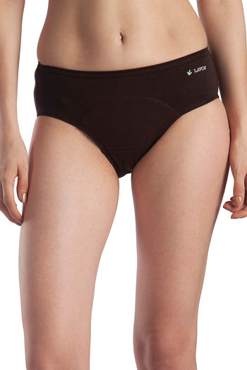 Buy Lavos High Rise No Stain Period Hipster Brief - Brown