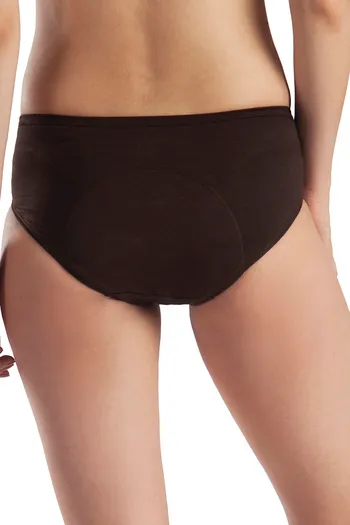 Buy Lavos High Rise No Stain Period Hipster Brief - Brown at Rs