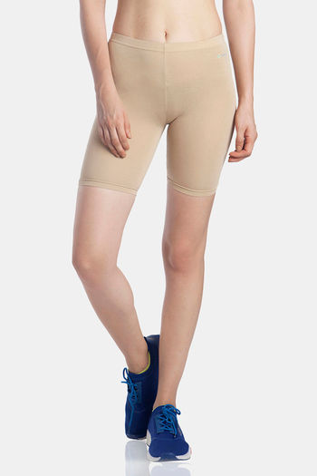 Buy Lavos Bamboo Cotton High Rise Full Coverage Layering Shorts - Skin