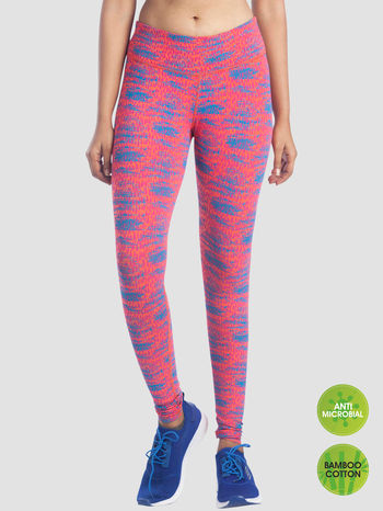 Lavos Bamboo With Organic Cotton Anti Microbial Skin Fit Printed Pants  Hot Coral Crazy Dt