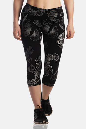 Lavos Bamboo With Organic Cotton Skin Fit Secret Sleek Pocket Capri Black