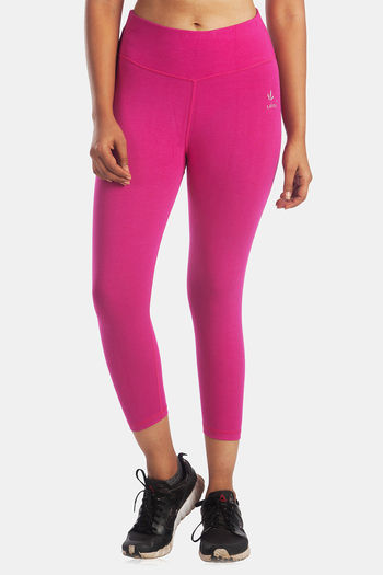 Buy INFUSE Coral Fitted Full Length Cotton Lycra Women's Leggings