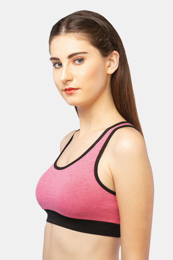 Buy Lavos Organic Cotton & Bamboo Reversible Medium Impact Sports Bra -  Pink Black at Rs.729 online