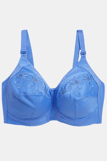 Buy Marks & Spencer Cotton With Cool Comfort Non Wired Bra - Blue