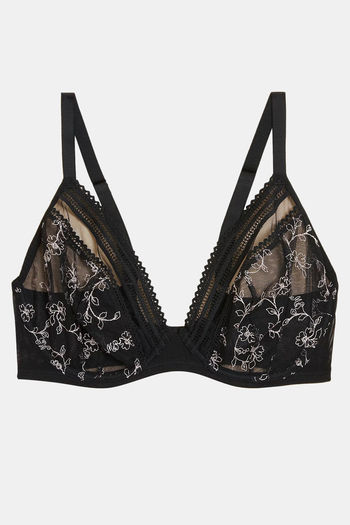 Buy Marks & Spencer Lightly Lined Wired Full Coverage Lace Bra -Black Mix  at Rs.900 online