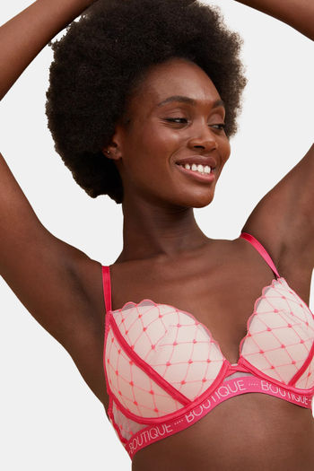 Buy Marks & Spencer Padded Wired Full Coverage Lace Bra -Pink Mix at Rs.920  online
