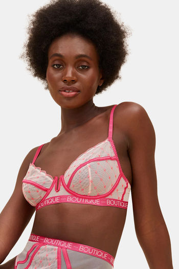 Buy Marks & Spencer Padded Wired Full Coverage Lace Bra -Pink Mix at  Rs.2299 online