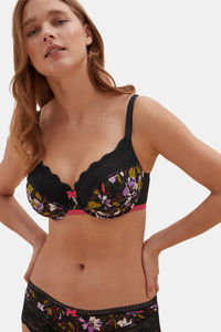 Buy Marks & Spencer Padded Wired Full Coverage Lace Bra -Black Mix