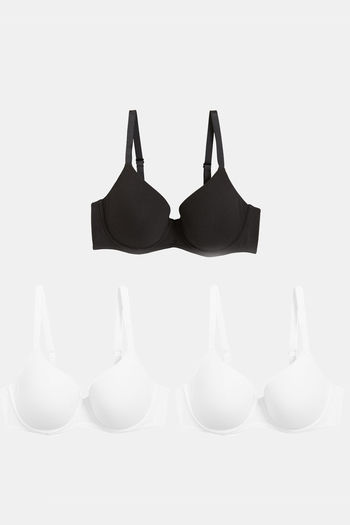 Buy Marks & Spencer Padded Wired Full Coverage T-Shirt Bra (Pack of 3) -  Opaline Mix at Rs.2999 online