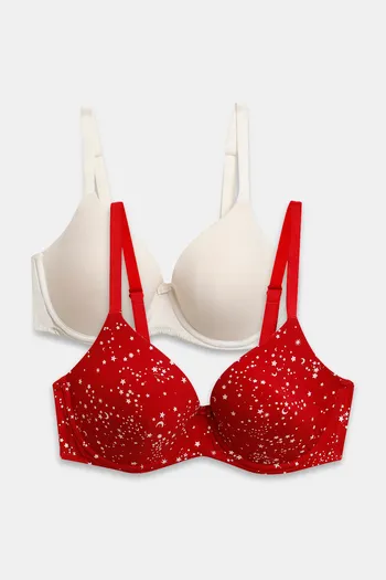 Buy Marks & Spencer Padded Wired Full Coverage Cami Bra (Pack of 2) - Redcurrant