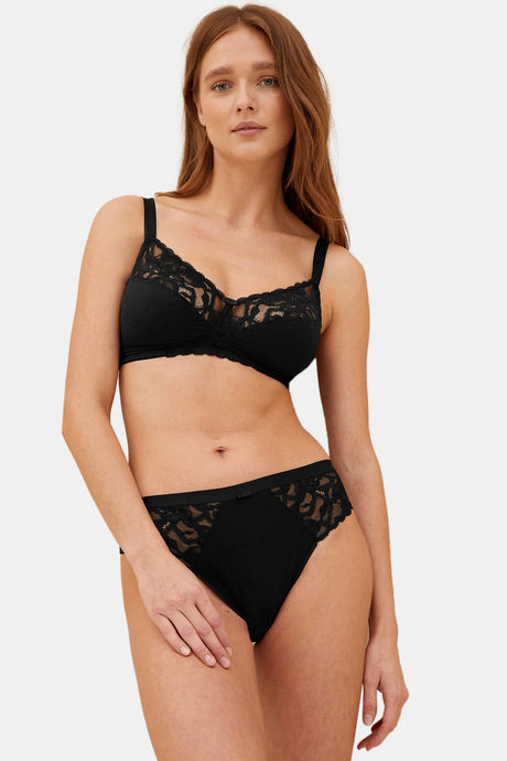 Buy Marks & Spencer Padded Wired Full Coverage Lace Bra - Black at