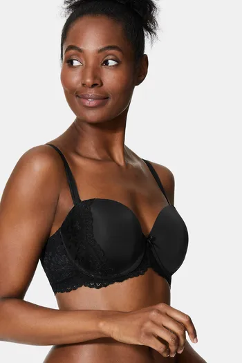 Marks & Spencer Padded Wired Full Coverage Lace Bra - Black