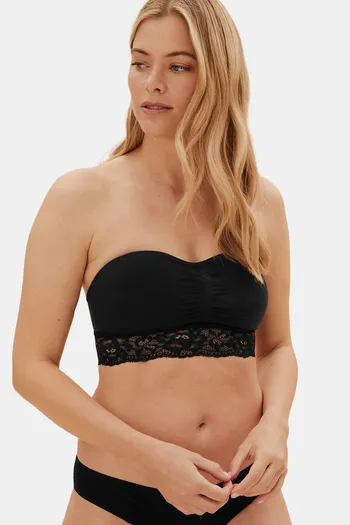 Buy online Black Laced Tube Bra from lingerie for Women by