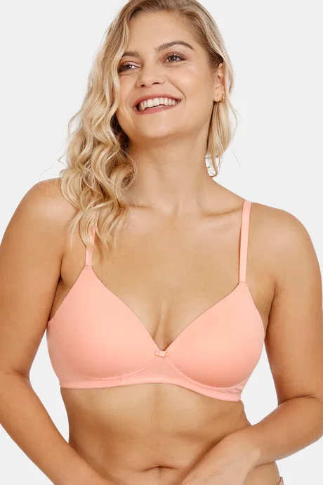 Buy Marks & Spencer Padded Non Wired Full Coverage T-Shirt Bra - Peach at  Rs.649 online