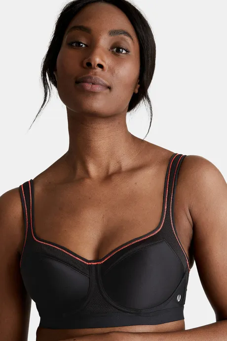 Rosaline Everyday Double Layered Non-Wired 3/4th Coverage Super Support Bra  - Anthracite2