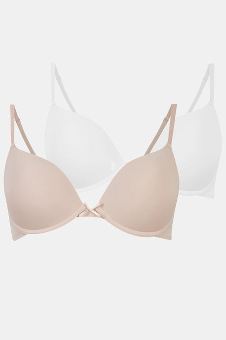 Buy Marks & Spencer Padded Non Wired Full Coverage T-Shirt Bra (Pack 2) -  Opaline Mix at Rs.2299 online
