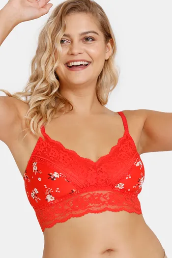 Buy Marks & Spencer Single Layered Non Wired Full Coverage Cami Bra - Flame