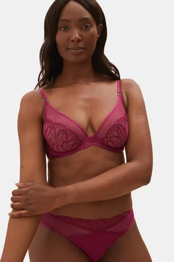 Buy Marks & Spencer Padded Wired Full Coverage Lace Bra - Cerise