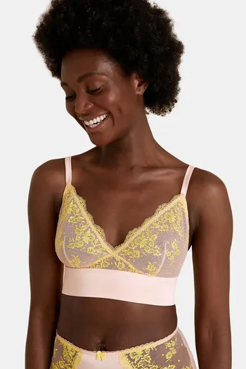 Buy Marks & Spencer Lightly Lined Non Wired Full Coverage Bralette -  Apricot Mix at Rs.1120 online