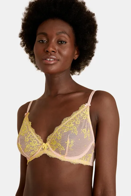 Buy Marks & Spencer Padded Wired Full Coverage Lace Bra - Topaz at