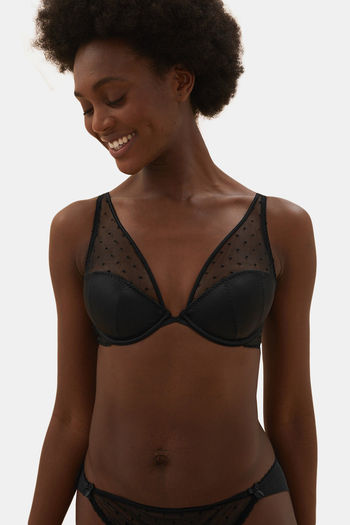 Buy Marks & Spencer Padded Wired Full Coverage Lace Bra - Brown