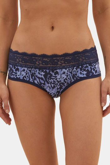 Buy Zivame Anti-Microbial Low Rise Full Coverage Boyshort Panty - Tribal  Triangles Navy at Rs.200 online