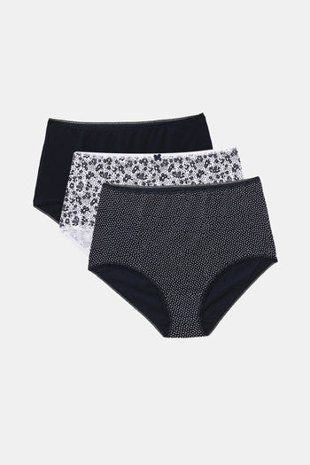 Buy Marks & Spencer Medium Rise Full Coverage Hipster Panty (Pack of 3) -  Assorted at Rs.419 online